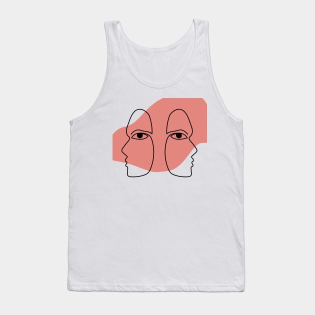 Abstract faces twins. Tank Top by Inari